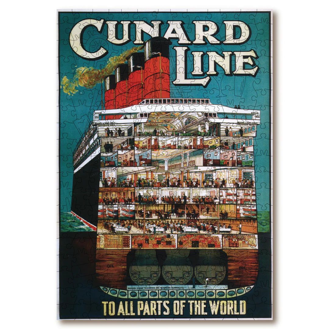 Victory Wooden Puzzle Life Aboard Cunard, Vintage Poster-Goviers