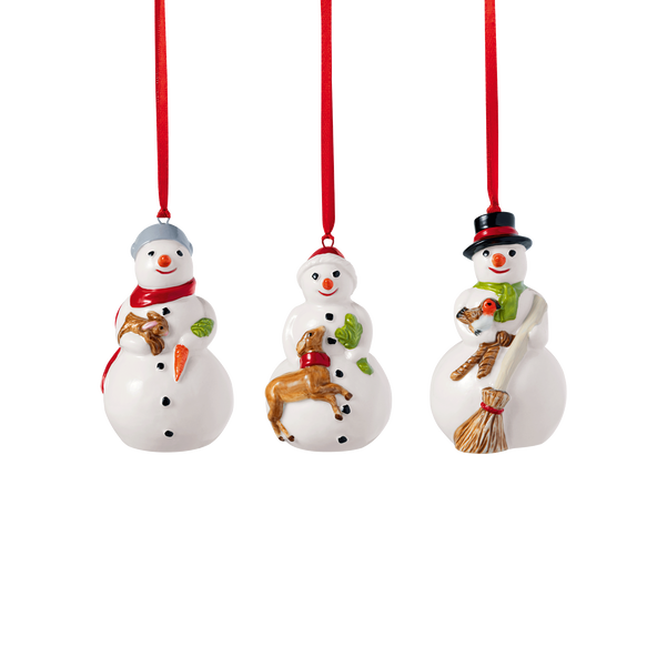 Villeroy & Boch Snowman Christmas Ornament Set-Goviers