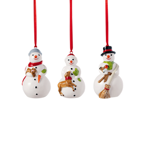 Villeroy & Boch Snowman Christmas Ornament Set-Goviers