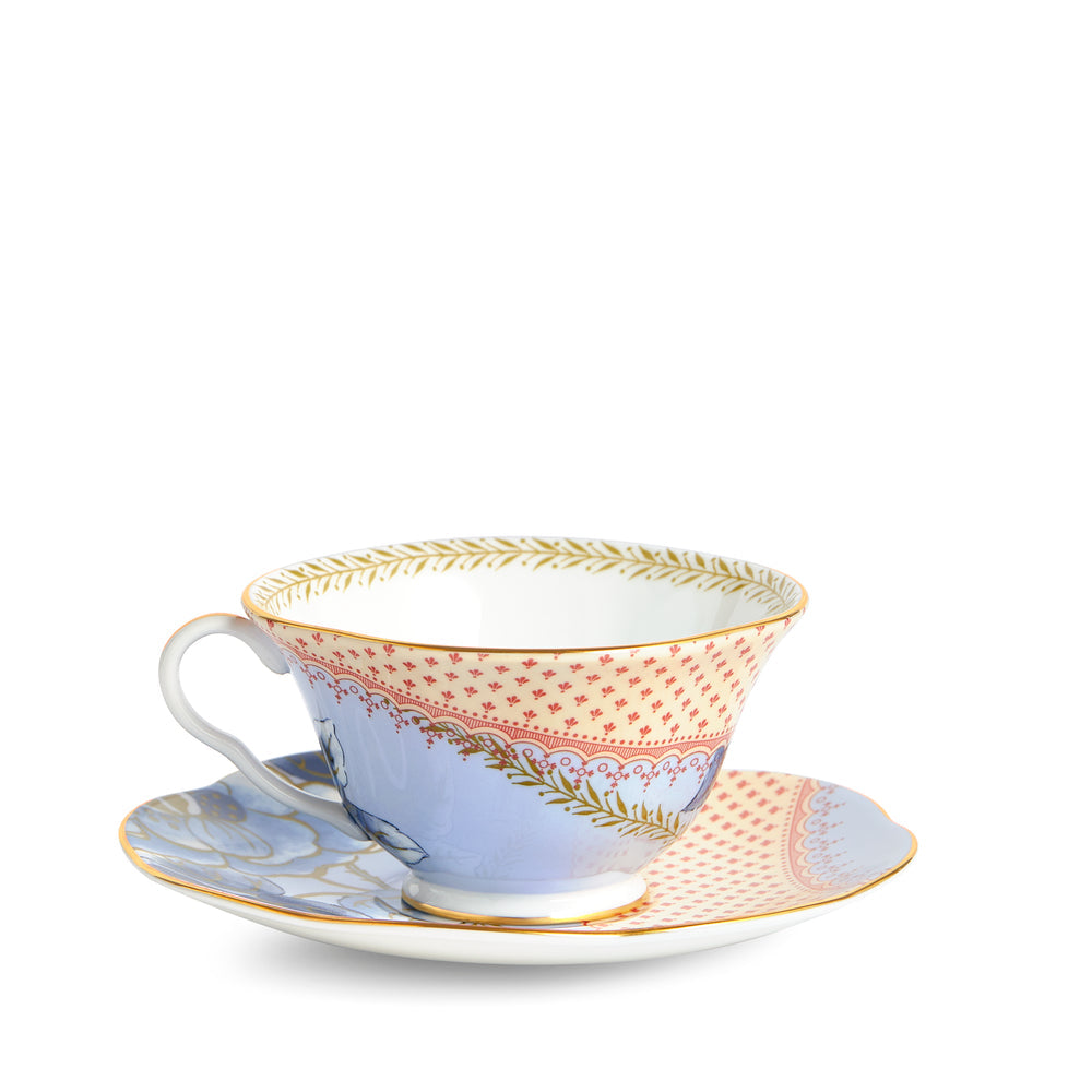 Wedgwood Butterfly Bloom Blue Teacup and Saucer-Goviers