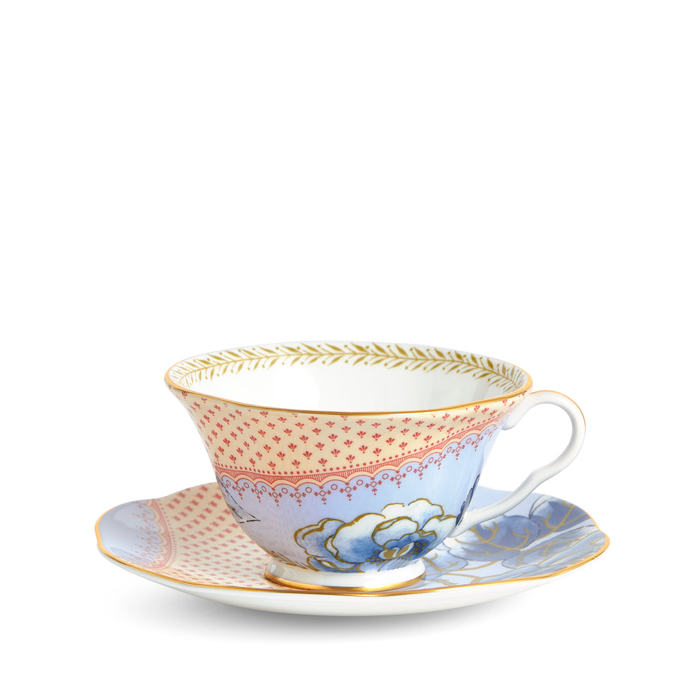 Wedgwood Butterfly Bloom Blue Teacup and Saucer-Goviers