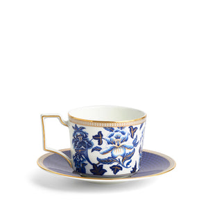 Wedgwood Hibiscus Teacup & Saucer-Goviers