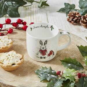 Wrendale Snow Angels Rabbit & Robin Mug-Goviers