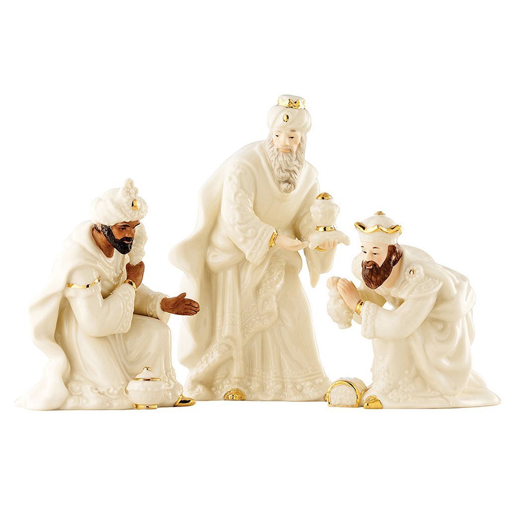 Belleek Three Kings Set Balthazar Caspar Melchior-collectables-Goviers