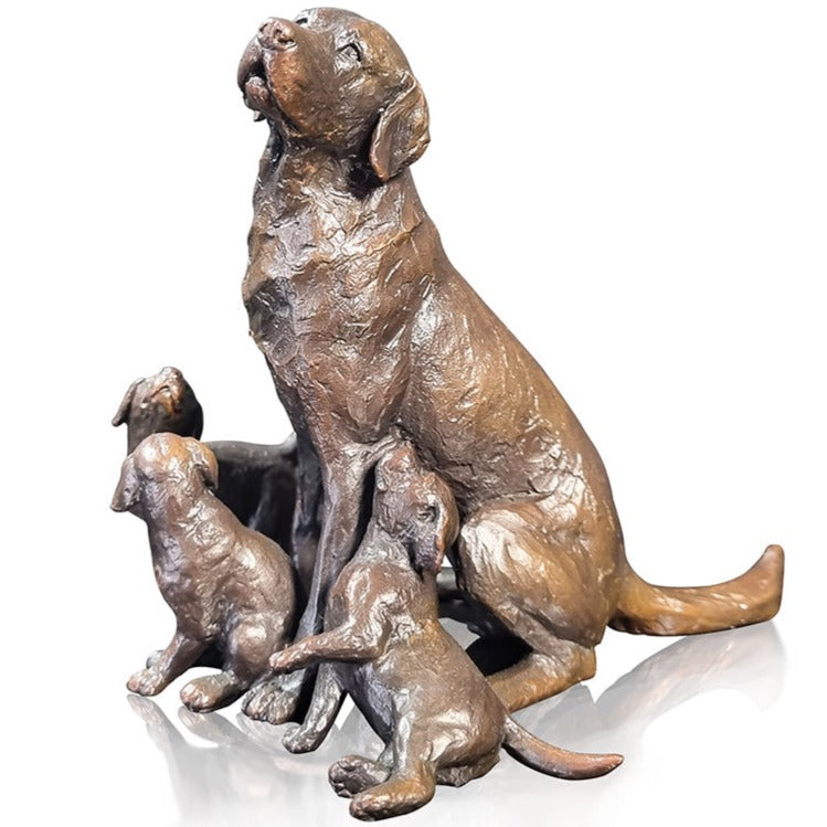 Richard Cooper Labrador with Puppies-bronzes-Goviers
