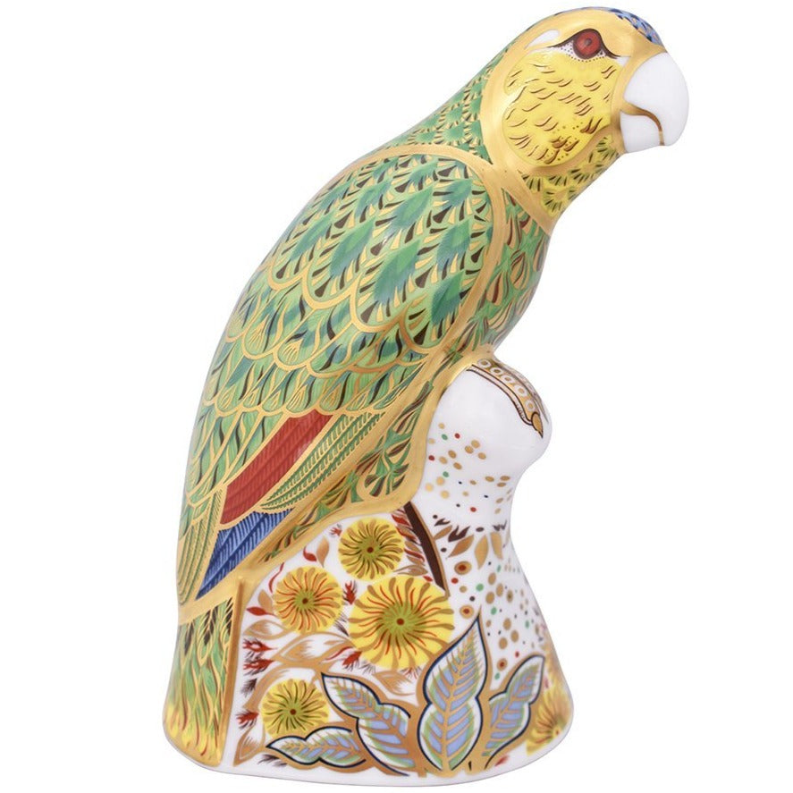 Royal Crown Derby Amazon Green Parrot-Paperweights-Goviers