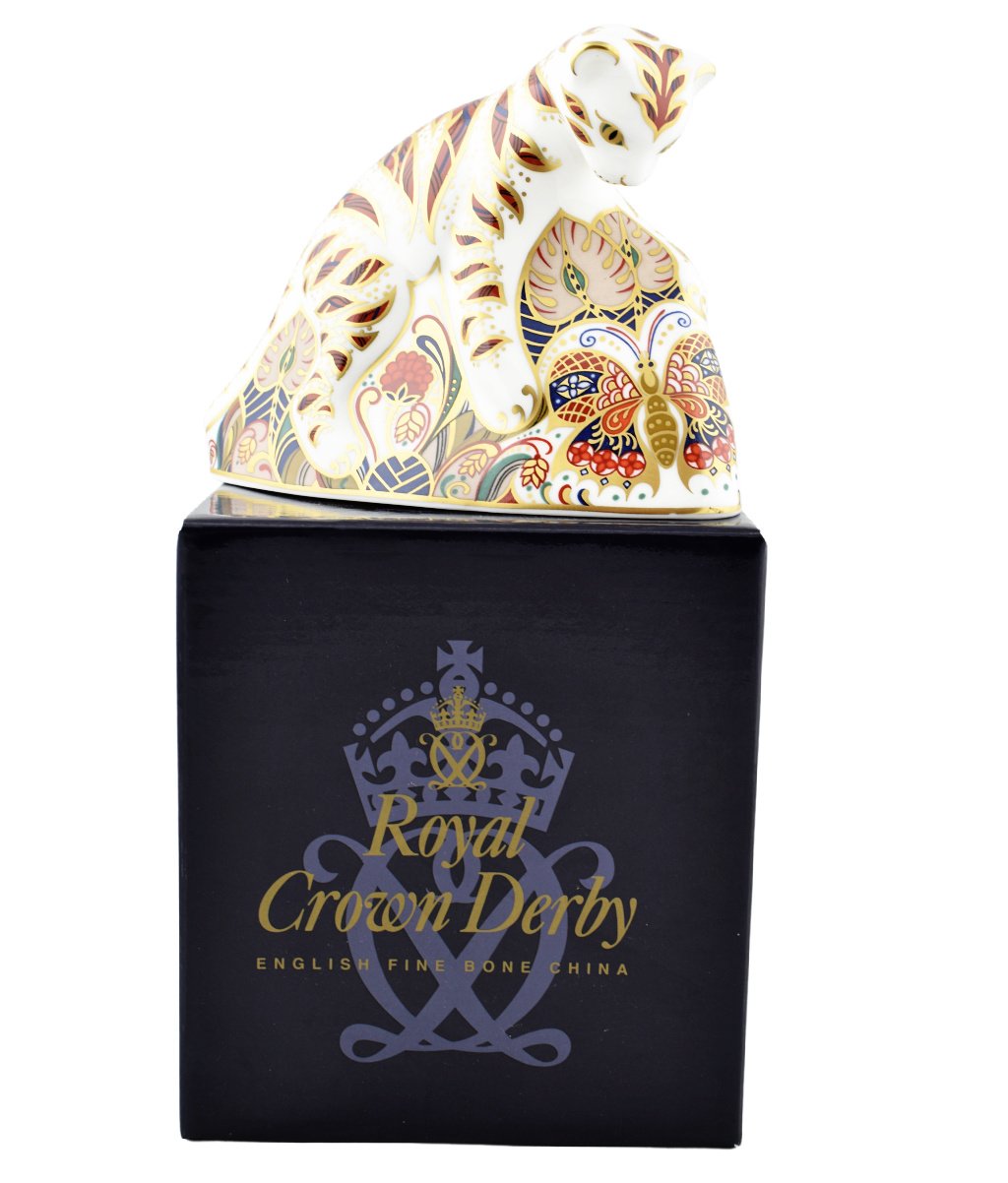 Royal Crown Derby Bengal Tiger Cub-Paperweights-Goviers