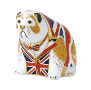 Royal Crown Derby Bulldog Union Jack Paperweight-Collectables-Goviers