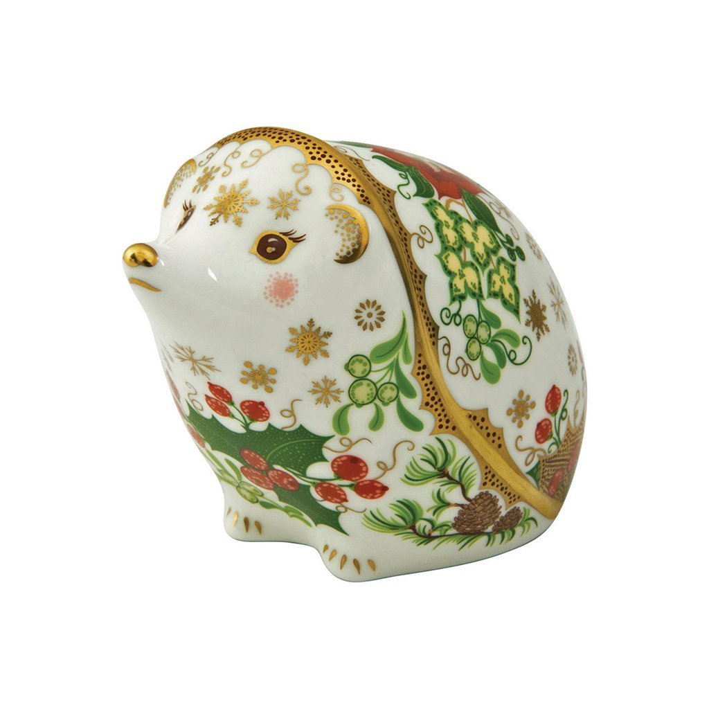 Royal Crown Derby Christmas Hedgehog Paperweight-Collectables-Goviers