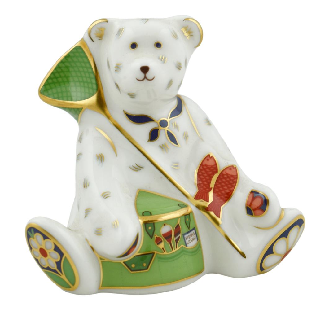 Royal Crown Derby Mini 'Gone Fishing' Fisherman Bear-Goviers