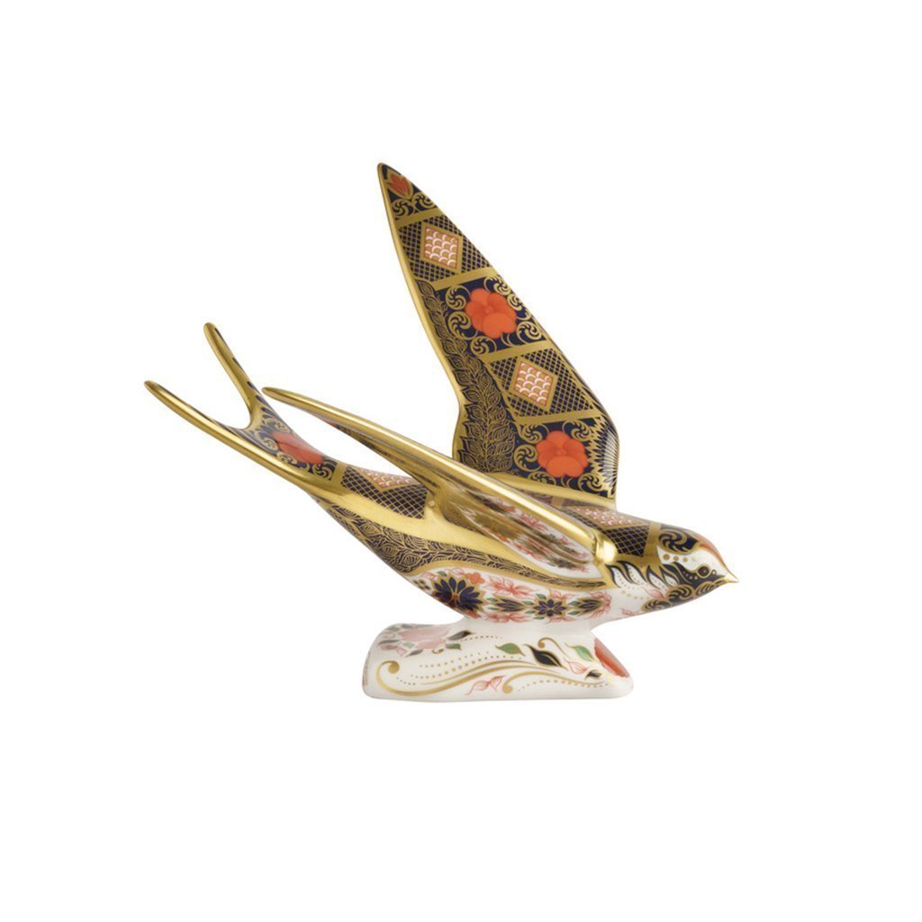 Royal Crown Derby Solid Gold Band Swallow New-Collectables-Goviers