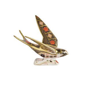 Royal Crown Derby Solid Gold Band Swallow Paperweight-Collectables-Goviers