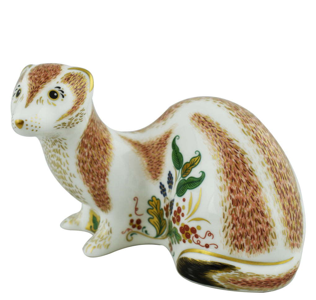 Royal Crown Derby Stoat-Paperweights-Goviers