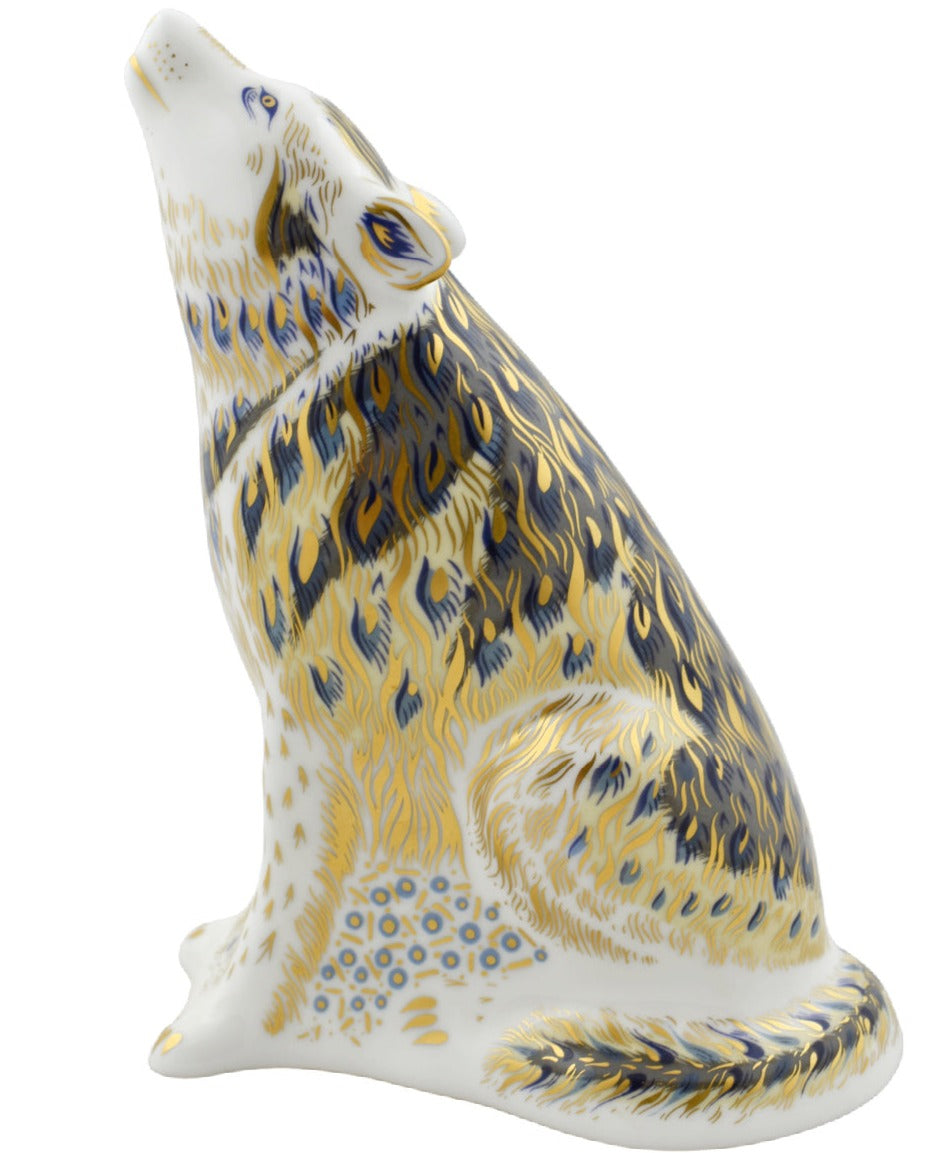 Royal Crown Derby Wolf-Paperweights-Goviers