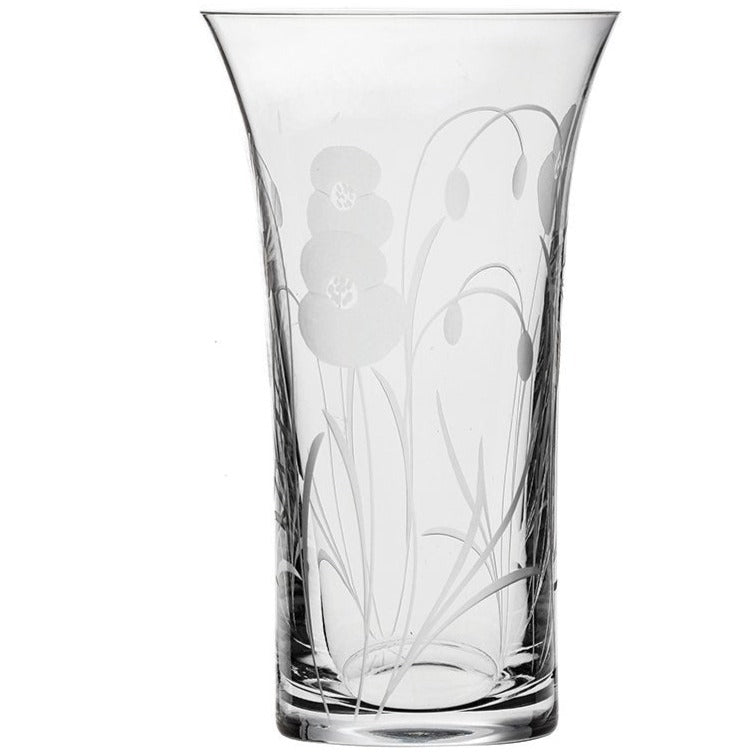 Royal Scot Crystal Poppy Flared Vase-Crystal-Goviers