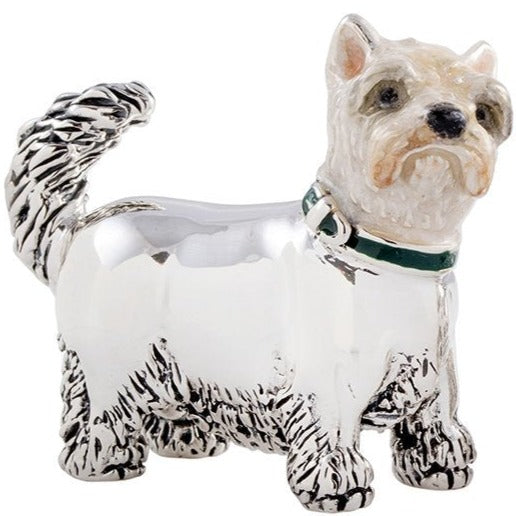 Saturno West Highland Terrier Large | Head Enamelled-Silver-Goviers