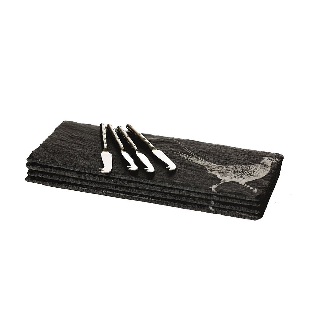 Selbrae House Pheasant Mini Cheeseboard and Knife Set-home-Goviers